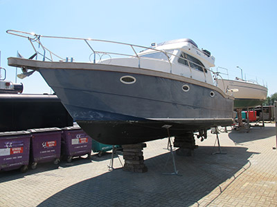 Powerboat respray before