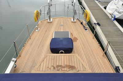 Teak decking on the stern