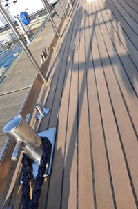 Teak decking on Hecat